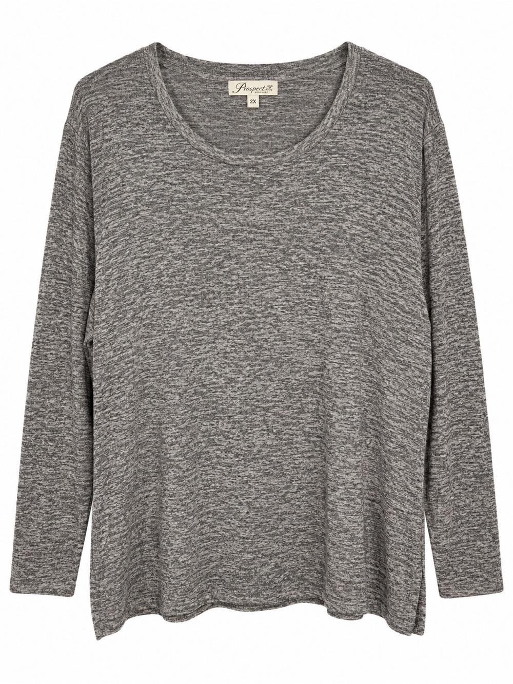 Prospect Blvd Gray Marled Long Sleeve Knit Top Women’s 2X Plus Size